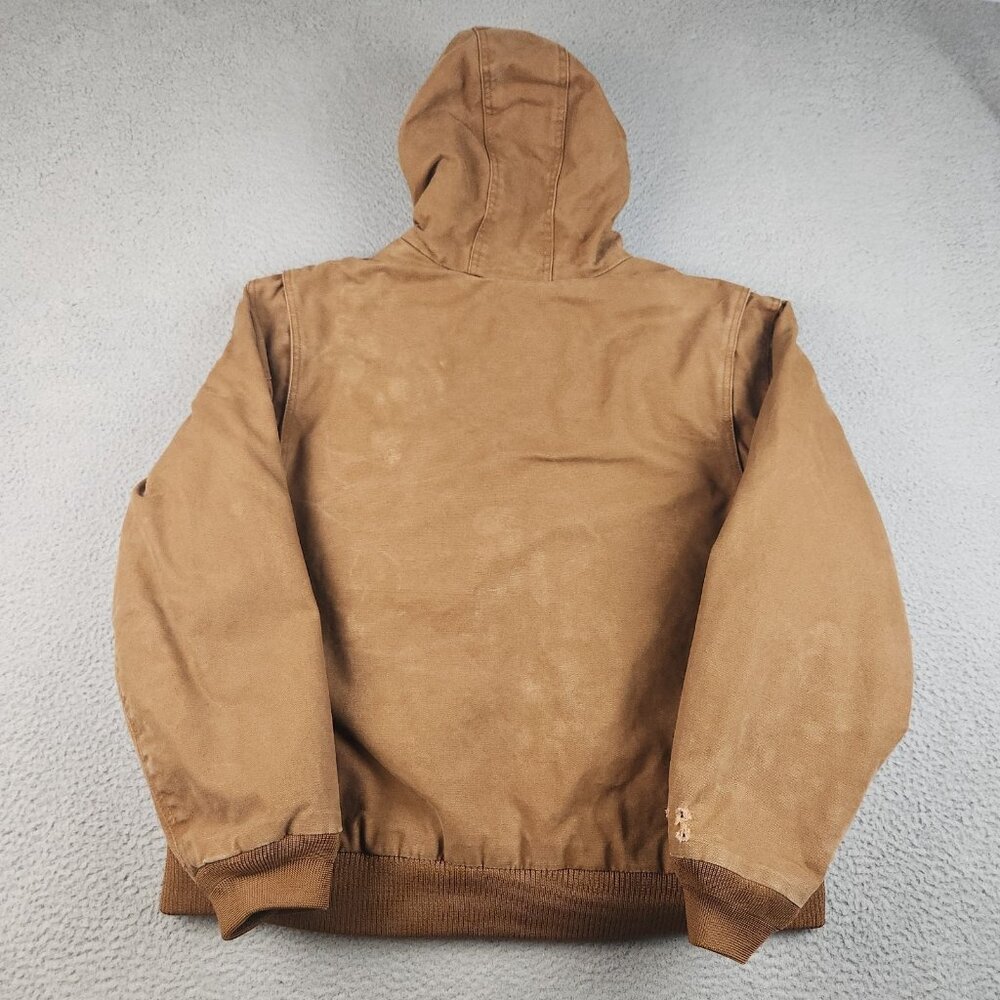Canvas Active Workwear Hooded Jacket Mens Extra Large Quilted Distress Bomber - Picture 2 of 16